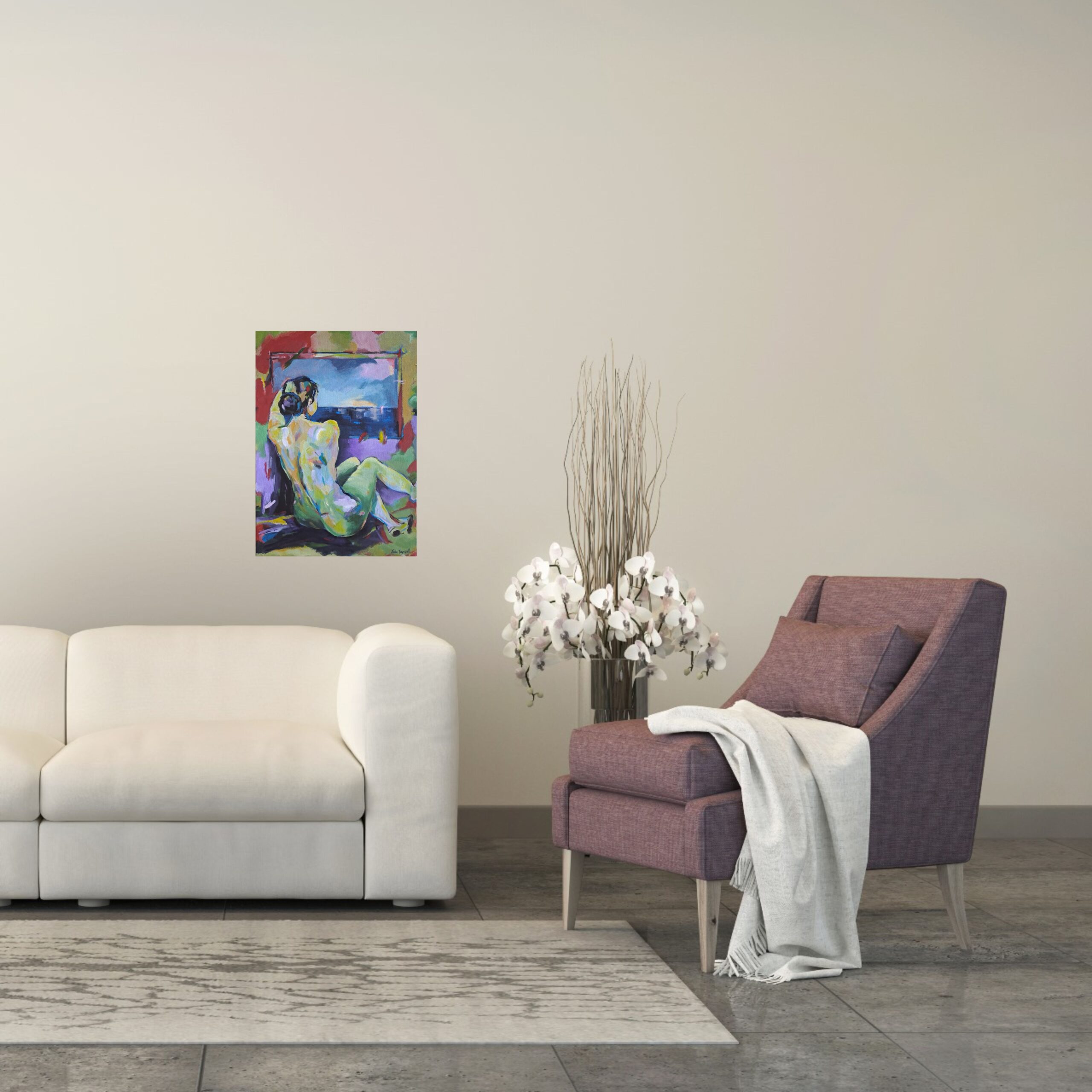 Julie Tugwell Art <br>An Eternal Sunset of Being<br>Acrylic on Stretched Canvas <br>300 mm x 420 mm