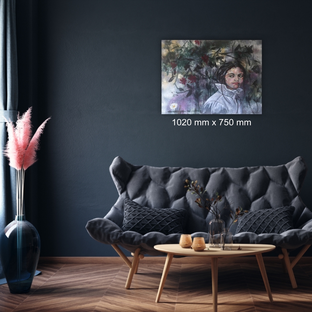 Julie Tugwell Art <br> Daisy <br> Acrylic on Stretched Canvas <br> 1020 mm x 750 mm - Image 2