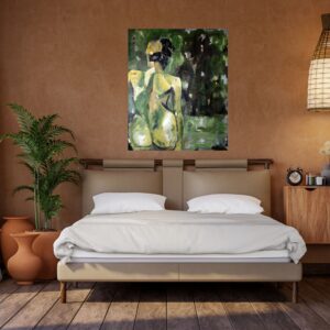 Julie Tugwell Art <br> Green Girl <br> Oil on Stretched Canvas <br> 700 mm x 850 mm