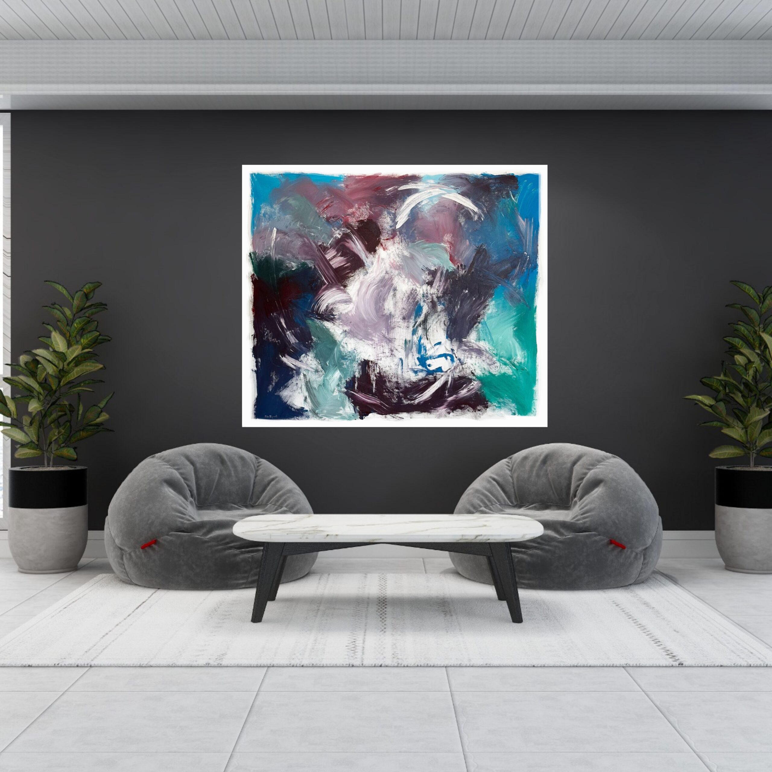 Julie Tugwell Art <br> There’s a Rhythm <br> Acrylic on Unstretched Canvas <br> 1260 mm x 1100 mm