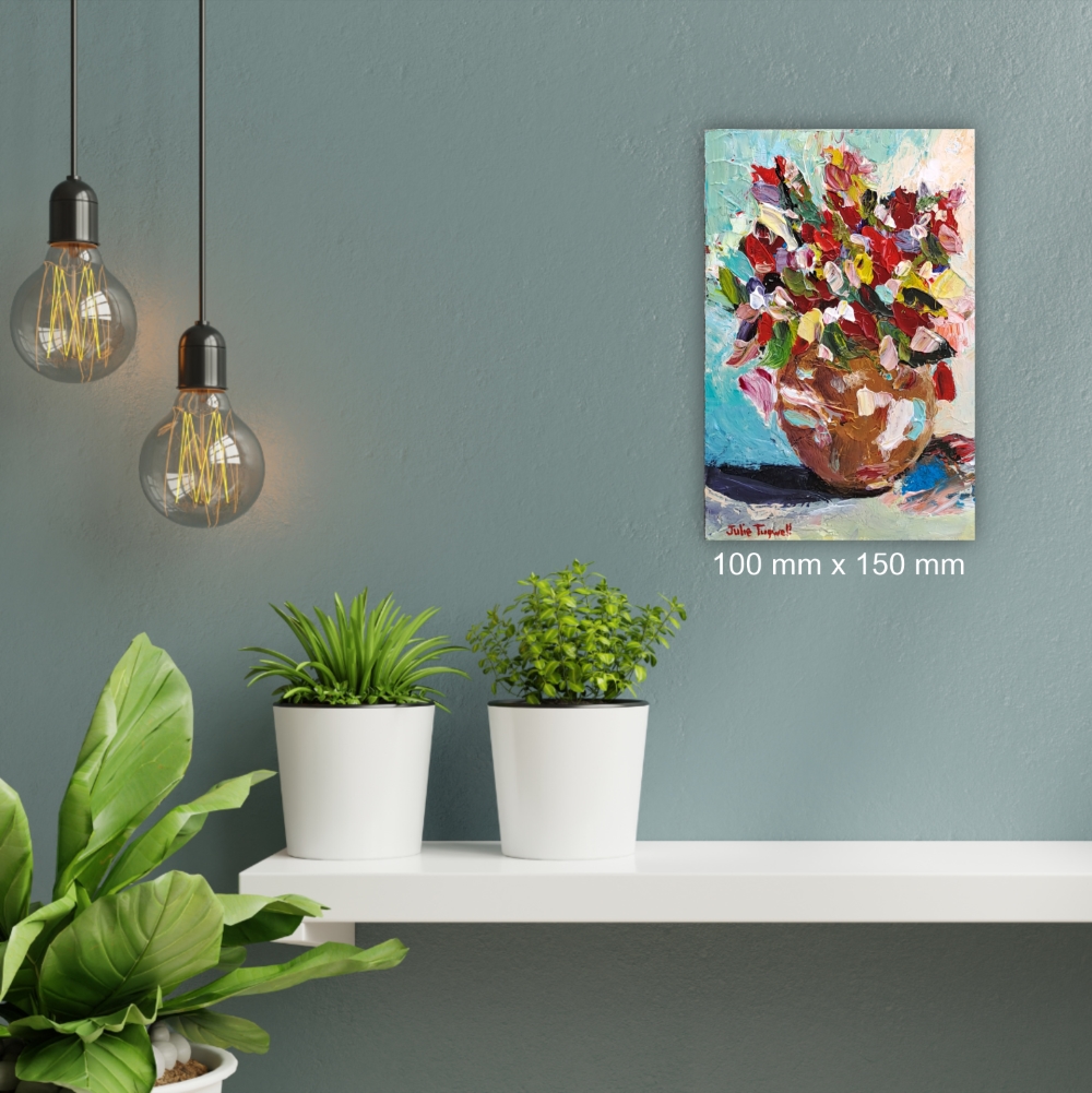 Julie Tugwell Art <br>Palette Petals 2 <br> Acrylic on Board<br> 100 mm x 150 mm - Image 2