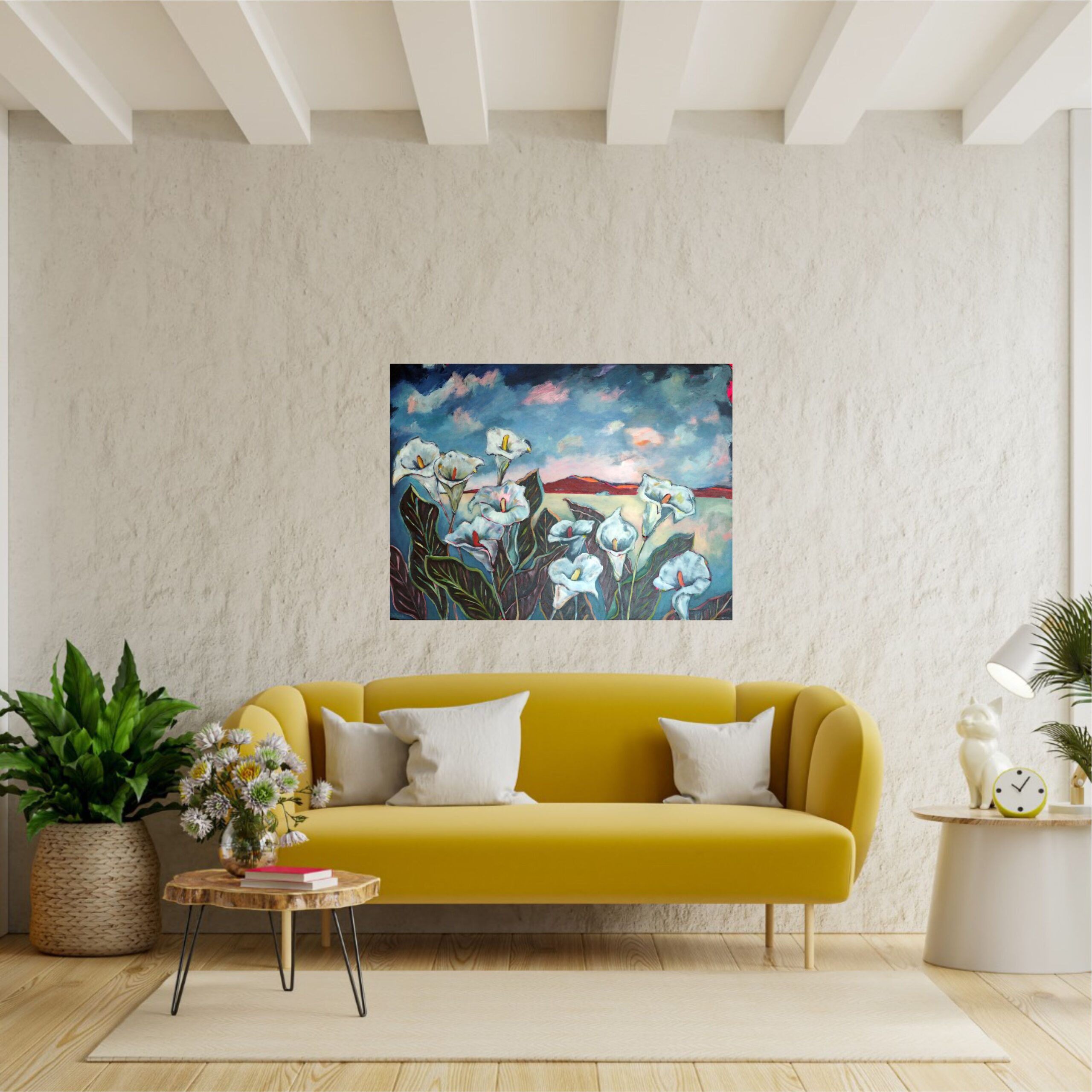 Julie Tugwell Art <br> Where the Mountains Meet the Lilies <br> Acrylic on Stretched Canvas <br> 1020 mm x 760 mm