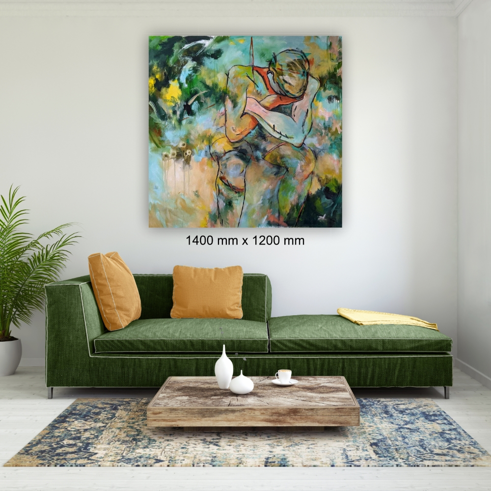 Julie Tugwell Art <br> My Guy <br> Acrylic on Unstretched Canvas <br> 1400 mm x 1200 mm - Image 2