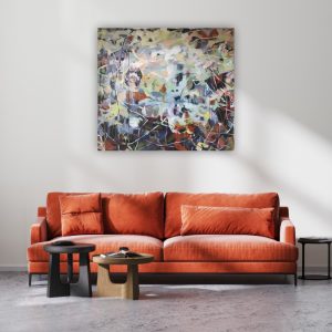 Julie Tugwell Art <br> Embracing Chaos <br> Acrylic on Stretched Canvas <br> 1170 mm x 1300 mm