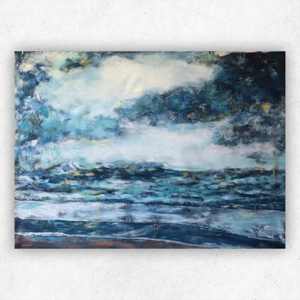 Julie Tugwell Art <br> Abstract Sea <br> Acrylic on Unstretched Canvas <br> 980 mm x 1350 mm - Image 3