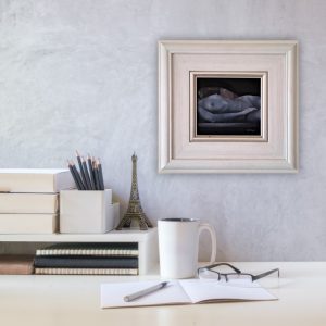 Julie Tugwell Art <br> Nude 1 <br>Oil on Board - Framed<br>100 mm x 150 mm