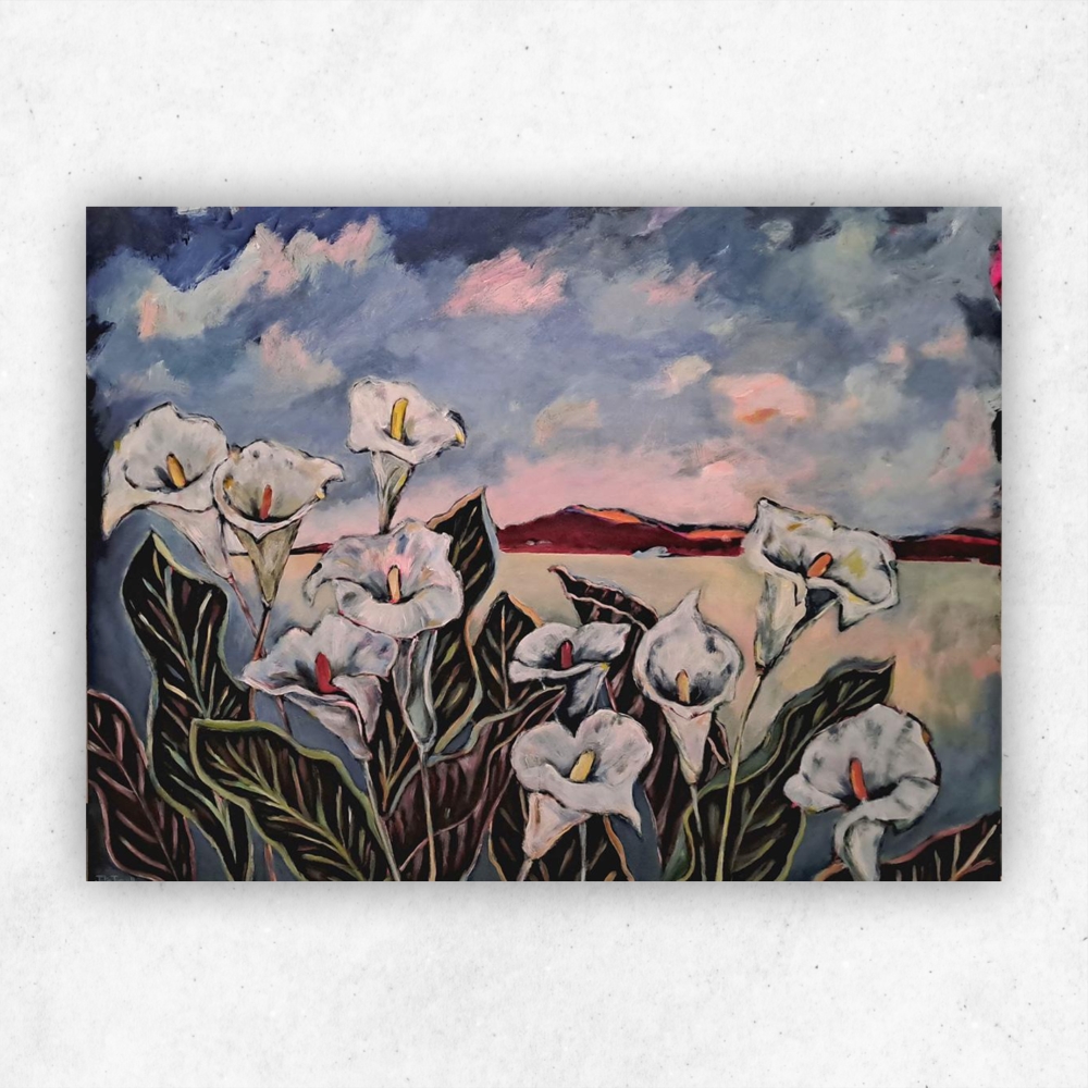 Julie Tugwell Art <br> Where the Mountains Meet the Lilies <br> Acrylic on Stretched Canvas <br> 1020 mm x 760 mm - Image 3