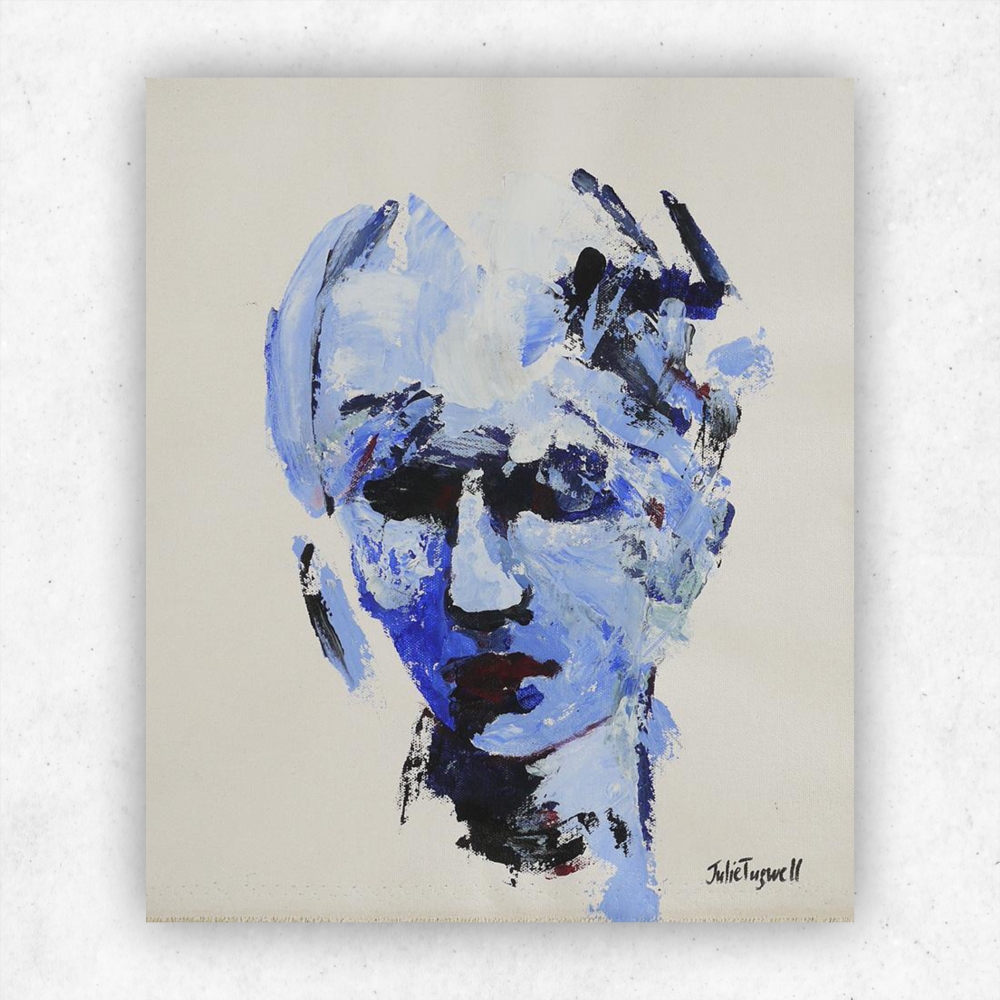 Julie Tugwell Art <br> Portrait of Emotions 5<br> Acrylic on Unstretched Canvas<br> 360 mm x 300 mm - Image 3