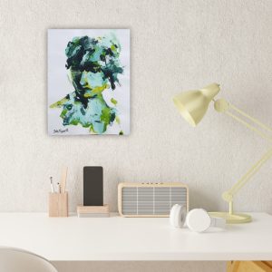 Julie Tugwell Art <br> Portrait of Emotions 6<br> Acrylic on Unstretched Canvas<br> 230 mm x 360 mm