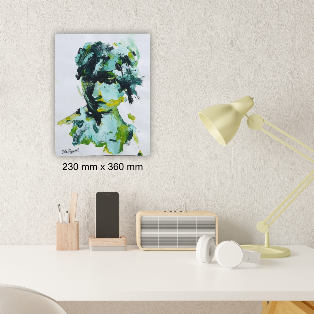 Julie Tugwell Art <br> Portrait of Emotions 6<br> Acrylic on Unstretched Canvas<br> 230 mm x 360 mm - Image 2