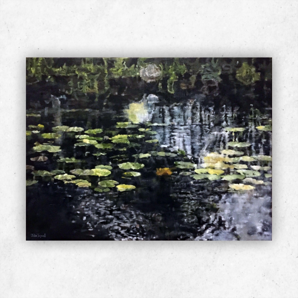 Julie Tugwell Art <br>Pezula Lily Pond 4<br>Oil on Stretched Canvas<br>600 mm x 450 mm - Image 3