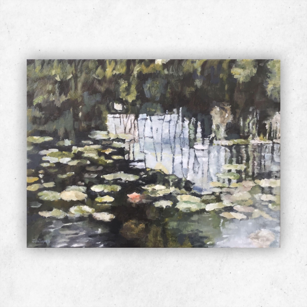 Julie Tugwell Art <br>Pezula Lily Pond 5<br>Oil on Stretched Canvas<br>400 mm x 300 mm - Image 3