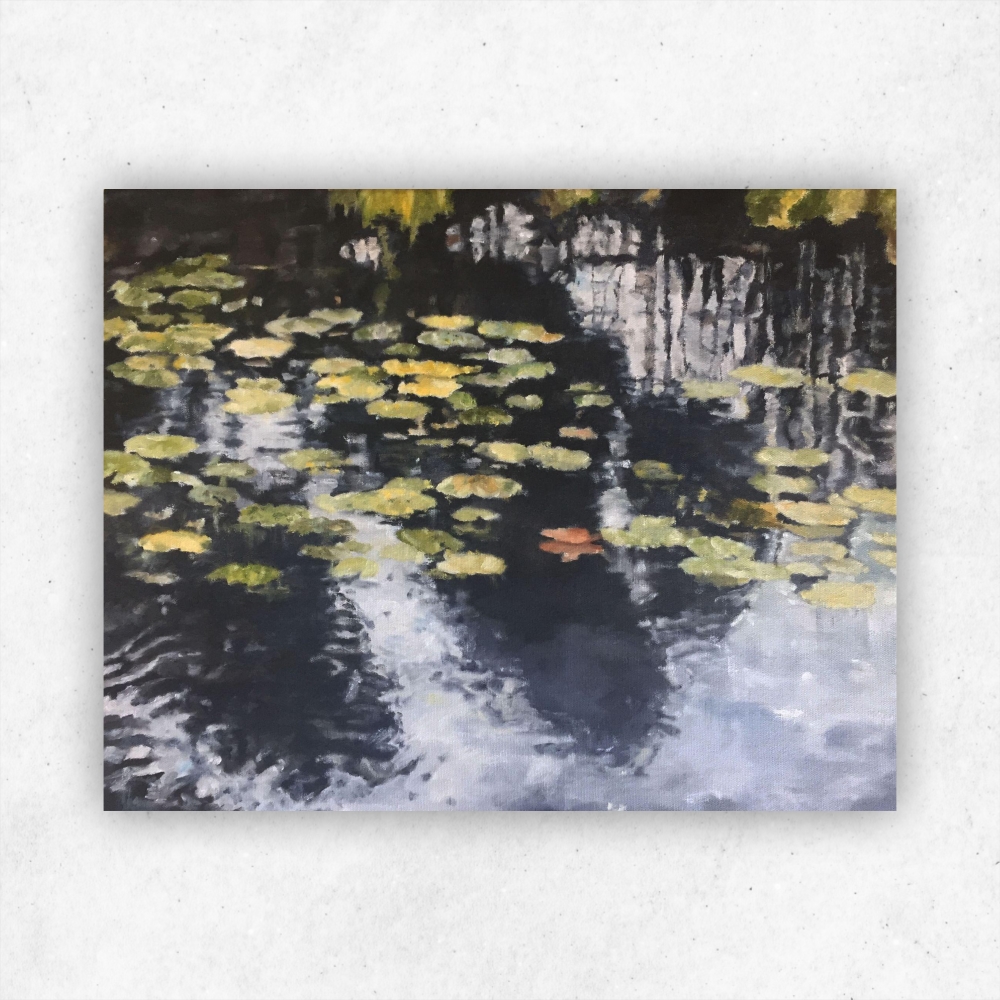 Julie Tugwell Art <br>Pezula Lily Pond 8<br>Oil on Stretched Canvas<br>400 mm x 500 mm - Image 3