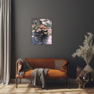 Julie Tugwell Art <br>Pezula Lily Pond 11<br>Oil on Stretched Canvas<br>350 mm x 450 mm