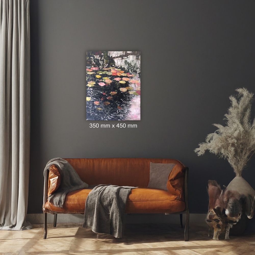 Julie Tugwell Art <br>Pezula Lily Pond 11<br>Oil on Stretched Canvas<br>350 mm x 450 mm - Image 2