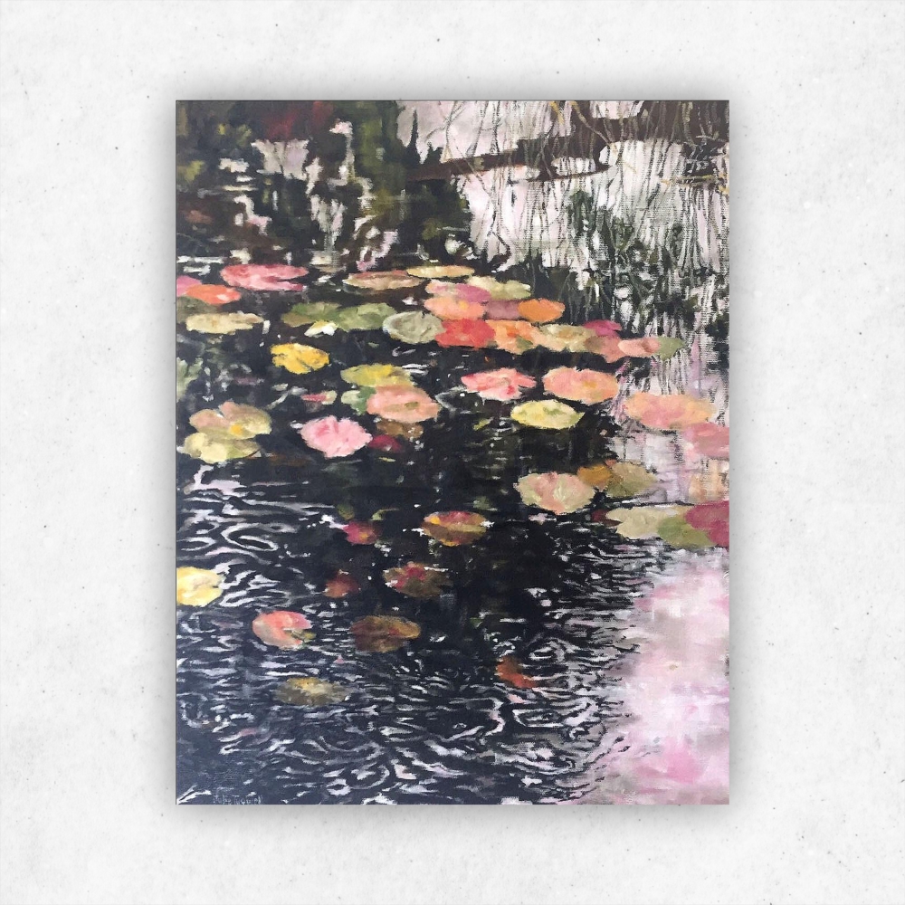 Julie Tugwell Art <br>Pezula Lily Pond 11<br>Oil on Stretched Canvas<br>350 mm x 450 mm - Image 3
