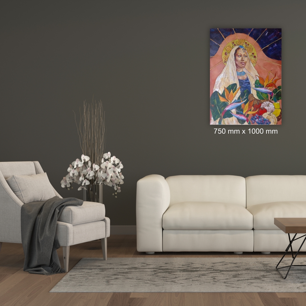 Julie Tugwell Art <br>Queen of Cornucopia<br>Acrylic on Stretched Canvas<br>750 mm x 1000 mm - Image 2