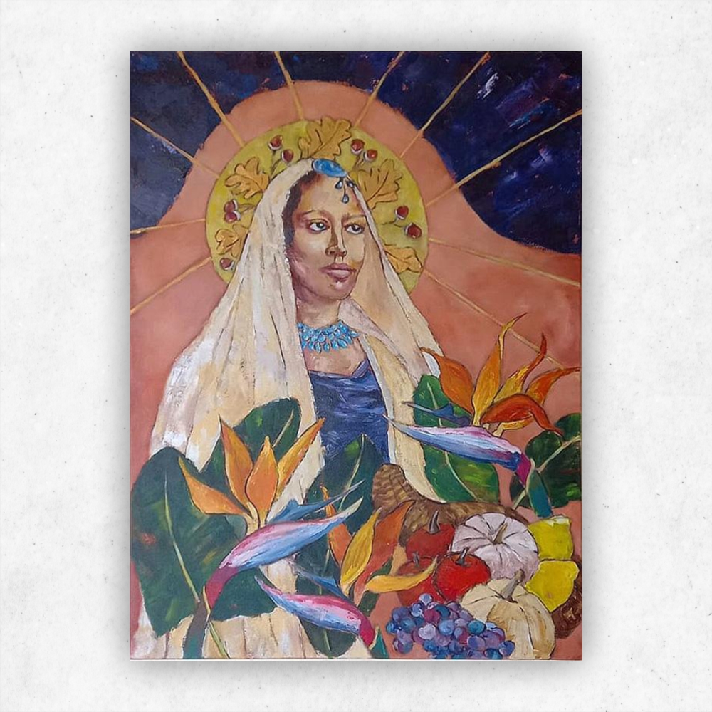 Julie Tugwell Art <br>Queen of Cornucopia<br>Acrylic on Stretched Canvas<br>750 mm x 1000 mm - Image 3