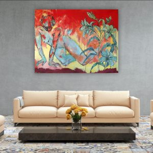 Julie Tugwell Art <br> Behold the Course of the Sun <br> Acrylic and Charcoal on Stretched Canvas <br> 1730 mm x 1320 mm